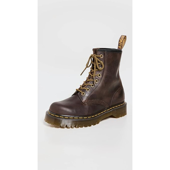 Dr. Martens Unisex 1460 Bex Crazy Horse Leather 8 Eye Boot, Dark Brown, 7 US Wom - Picture 2 of 6